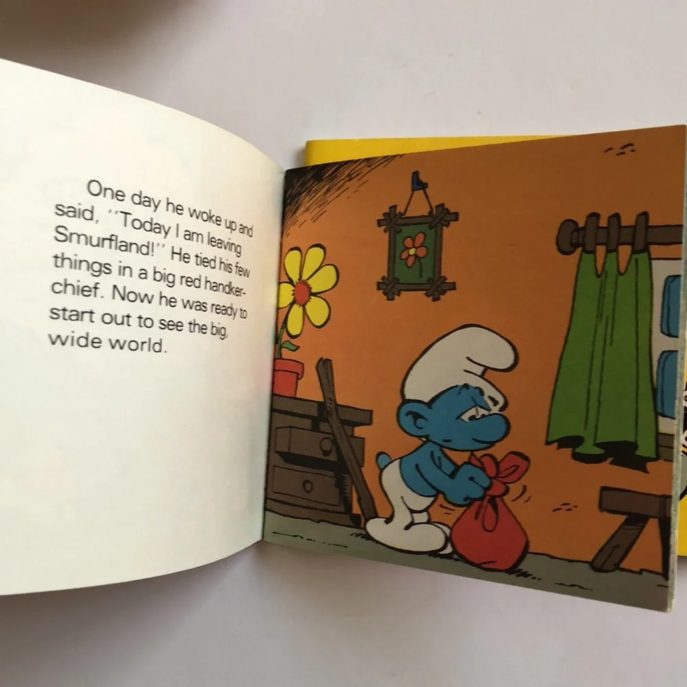 Smurf books 80s Vintage The Wandering Smurf Smurf Cake Book 1980s Vintage SMURFS